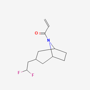 molecular formula C12H17F2NO B2779195 1-[3-(2,2-Difluoroethyl)-8-azabicyclo[3.2.1]octan-8-yl]prop-2-en-1-one CAS No. 2224416-83-3