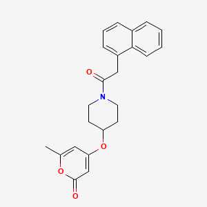 molecular formula C23H23NO4 B2779197 6-甲基-4-((1-(2-(萘基)乙酰)哌啶-4-基)氧基)-2H-吡喃-2-酮 CAS No. 1795301-55-1