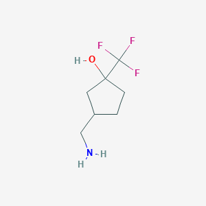molecular formula C7H12F3NO B2779218 3-(Aminomethyl)-1-(trifluoromethyl)cyclopentan-1-ol CAS No. 1550959-80-2