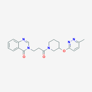molecular formula C21H23N5O3 B2779220 3-(3-(3-((6-甲基吡啶并[3,4-d]嘧啶-3-基)氧基)哌啶-1-基)-3-氧代丙基)喹唑啉-4(3H)-酮 CAS No. 2034502-08-2