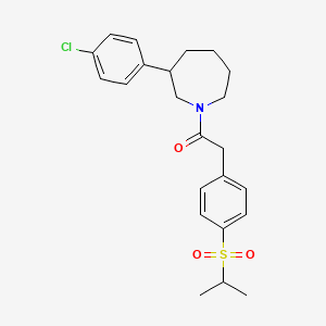 molecular formula C23H28ClNO3S B2779222 1-(3-(4-Chlorophenyl)azepan-1-yl)-2-(4-(isopropylsulfonyl)phenyl)ethanone CAS No. 1797565-31-1