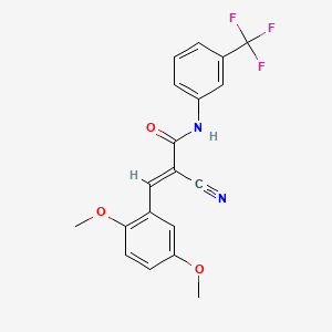 molecular formula C19H15F3N2O3 B2779223 (2E)-2-cyano-3-(2,5-dimethoxyphenyl)-N-[3-(trifluoromethyl)phenyl]acrylamide CAS No. 897780-40-4