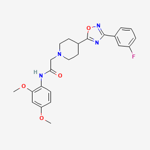 molecular formula C23H25FN4O4 B2779225 N-(2,4-二甲氧基苯基)-2-(4-(3-(3-氟苯基)-1,2,4-噁二唑-5-基)哌嗪-1-基)乙酰胺 CAS No. 1251567-90-4