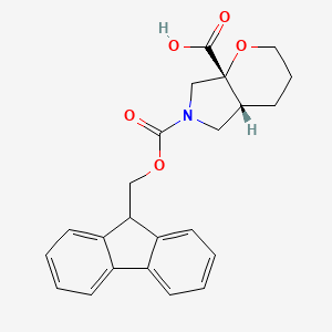 molecular formula C23H23NO5 B2779231 (4Ar,7aR)-6-(9H-fluoren-9-ylmethoxycarbonyl)-2,3,4,4a,5,7-hexahydropyrano[2,3-c]pyrrole-7a-carboxylic acid CAS No. 2416218-43-2