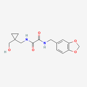 molecular formula C15H18N2O5 B2779232 N1-(benzo[d][1,3]dioxol-5-ylmethyl)-N2-((1-(hydroxymethyl)cyclopropyl)methyl)oxalamide CAS No. 1251685-54-7