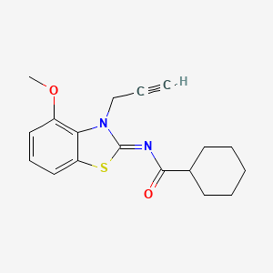 molecular formula C18H20N2O2S B2779234 N-(4-methoxy-3-prop-2-ynyl-1,3-benzothiazol-2-ylidene)cyclohexanecarboxamide CAS No. 868377-93-9