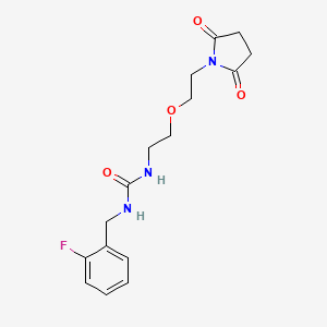 molecular formula C16H20FN3O4 B2779236 1-(2-(2-(2,5-Dioxopyrrolidin-1-yl)ethoxy)ethyl)-3-(2-fluorobenzyl)urea CAS No. 2034496-89-2