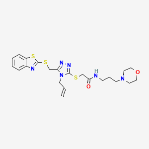 2-((4-allyl-5-((benzo[d]thiazol-2-ylthio)methyl)-4H-1,2,4-triazol-3-yl)thio)-N-(3-morpholinopropyl)acetamide