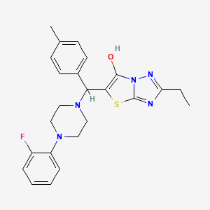 2-Ethyl-5-((4-(2-fluorophenyl)piperazin-1-yl)(p-tolyl)methyl)thiazolo[3,2-b][1,2,4]triazol-6-ol