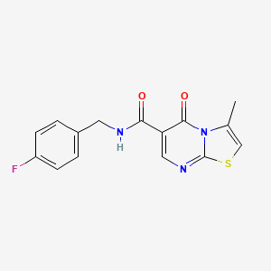 molecular formula C15H12FN3O2S B2779247 N-(4-fluorobenzyl)-3-methyl-5-oxo-5H-thiazolo[3,2-a]pyrimidine-6-carboxamide CAS No. 851944-71-3