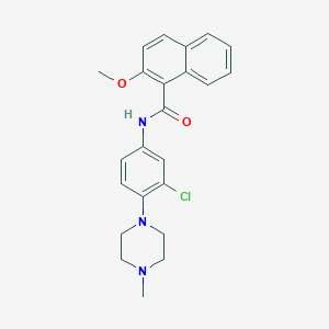 molecular formula C23H24ClN3O2 B277925 N-[3-chloro-4-(4-methyl-1-piperazinyl)phenyl]-2-methoxy-1-naphthamide 
