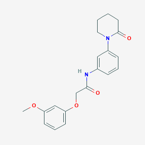 molecular formula C20H22N2O4 B2779277 2-(3-甲氧基苯氧基)-N-(3-(2-氧代哌啶-1-基苯基)乙酰胺 CAS No. 942014-05-3