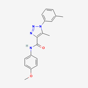 molecular formula C18H18N4O2 B2779296 N-(4-methoxyphenyl)-5-methyl-1-(3-methylphenyl)-1H-1,2,3-triazole-4-carboxamide CAS No. 866864-52-0