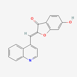 molecular formula C18H11NO3 B2779298 6-羟基-2-(4-喹啉基甲亚烯基)苯并[b]呋喃-3-酮 CAS No. 929339-07-1