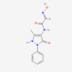 molecular formula C13H14N4O3 B2779303 N-(1,5-dimethyl-3-oxo-2-phenyl-2,3-dihydro-1H-pyrazol-4-yl)-2-(N-hydroxyimino)acetamide CAS No. 254991-20-3