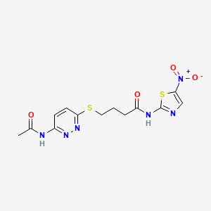 4-((6-acetamidopyridazin-3-yl)thio)-N-(5-nitrothiazol-2-yl)butanamide