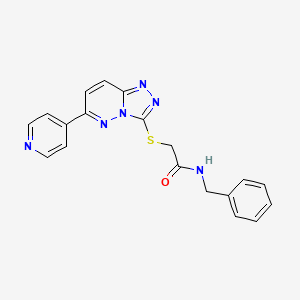 molecular formula C19H16N6OS B2779316 N-苄基-2-[(6-吡啶-4-基-[1,2,4]三唑并[4,3-b]吡啶-3-基)硫基]乙酰胺 CAS No. 891110-82-0