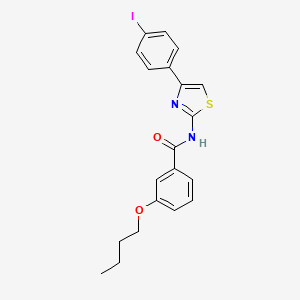 molecular formula C20H19IN2O2S B2779317 3-丁氧基-N-(4-(4-碘苯基)-1,3-噻唑-2-基)苯甲酰胺 CAS No. 477550-51-9
