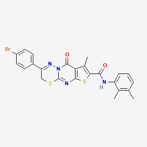 molecular formula C24H19BrN4O2S2 B2779320 2-(4-bromophenyl)-N-(2,3-dimethylphenyl)-8-methyl-9-oxo-3,9-dihydrothieno[2',3':4,5]pyrimido[2,1-b][1,3,4]thiadiazine-7-carboxamide CAS No. 866842-49-1