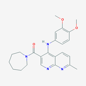 molecular formula C24H28N4O3 B2779322 3-(azepan-1-ylcarbonyl)-N-(3,4-dimethoxyphenyl)-7-methyl-1,8-naphthyridin-4-amine CAS No. 1251569-53-5