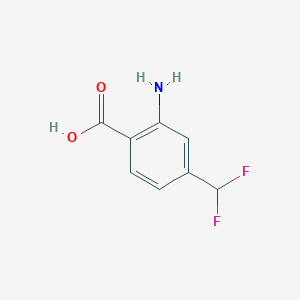 molecular formula C8H7F2NO2 B2779331 2-Amino-4-(difluoromethyl)benzoic acid CAS No. 2248409-08-5