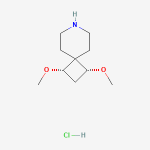 molecular formula C10H20ClNO2 B2779332 (1R,3S)-1,3-Dimethoxy-7-azaspiro[3.5]nonane;hydrochloride CAS No. 2413847-56-8