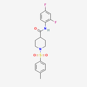 molecular formula C19H20F2N2O3S B2779361 N-(2,4-difluorophenyl)-1-[(4-methylphenyl)sulfonyl]piperidine-4-carboxamide CAS No. 433690-32-5