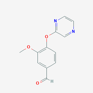 molecular formula C12H10N2O3 B2779363 3-Methoxy-4-(2-pyrazinyloxy)benzenecarbaldehyde CAS No. 866042-88-8