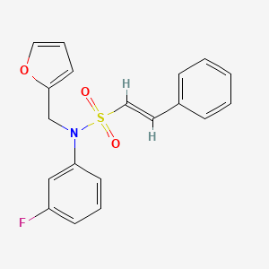 molecular formula C19H16FNO3S B2779367 (E)-N-(3-氟苯基)-N-(呋喃-2-基甲基)-2-苯乙烯磺酰胺 CAS No. 1259231-23-6