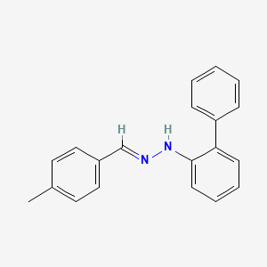 molecular formula C20H18N2 B2779369 N-[(E)-(4-methylphenyl)methylideneamino]-2-phenylaniline CAS No. 860785-36-0