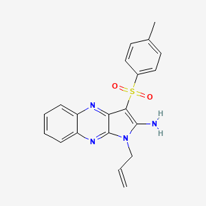 molecular formula C20H18N4O2S B2779377 1-烯丙基-3-对甲苯磺酰-1H-吡咯并[2,3-b]喹啉-2-胺 CAS No. 371200-52-1
