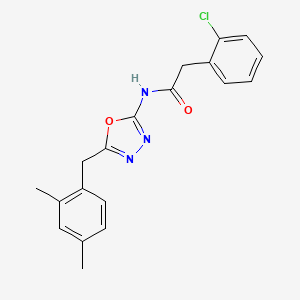 molecular formula C19H18ClN3O2 B2779378 2-(2-氯苯基)-N-(5-(2,4-二甲基苯基甲基)-1,3,4-噁二唑-2-基)乙酸酰胺 CAS No. 1210152-39-8