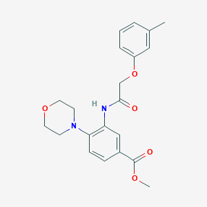 molecular formula C21H24N2O5 B277938 Methyl 3-{[(3-methylphenoxy)acetyl]amino}-4-(4-morpholinyl)benzoate 