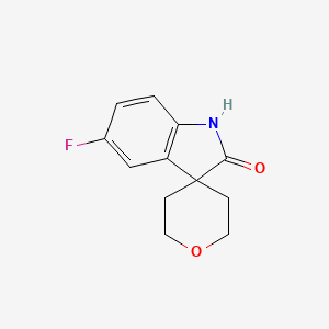molecular formula C12H12FNO2 B2779393 5-Fluoro-1H-spiro[indole-3,4'-oxane]-2-one CAS No. 1603067-38-4