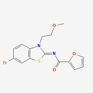 molecular formula C15H13BrN2O3S B2779400 (Z)-N-(6-溴-3-(2-甲氧基乙基)苯并[d]噻唑-2(3H)-基亚甲基)呋喃-2-甲酰胺 CAS No. 864975-99-5