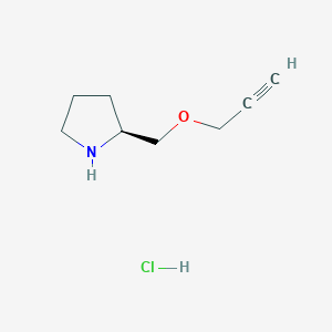molecular formula C8H14ClNO B2779401 (2S)-2-(prop-2-ynoxymethyl)pyrrolidine;hydrochloride CAS No. 2445750-87-6