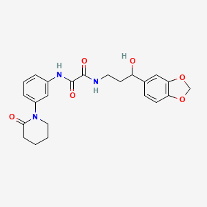 N1-(3-(benzo[d][1,3]dioxol-5-yl)-3-hydroxypropyl)-N2-(3-(2-oxopiperidin-1-yl)phenyl)oxalamide