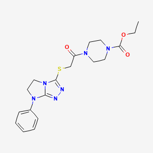 ethyl 4-(2-((7-phenyl-6,7-dihydro-5H-imidazo[2,1-c][1,2,4]triazol-3-yl)thio)acetyl)piperazine-1-carboxylate