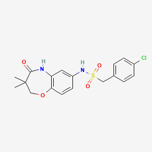 1-(4-chlorophenyl)-N-(3,3-dimethyl-4-oxo-2,3,4,5-tetrahydrobenzo[b][1,4]oxazepin-7-yl)methanesulfonamide