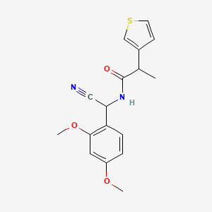 N-[cyano(2,4-dimethoxyphenyl)methyl]-2-(thiophen-3-yl)propanamide