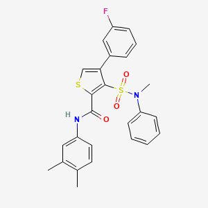 molecular formula C26H23FN2O3S2 B2779443 N-(3,4-dimethylphenyl)-4-(3-fluorophenyl)-3-(N-methyl-N-phenylsulfamoyl)thiophene-2-carboxamide CAS No. 1114853-65-4