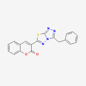 molecular formula C19H12N4O2S B2779449 3-(3-苄基-[1,2,4]噻二唑并[3,4-b][1,3,4]噻二唑-6-基)-2H-香豆素-2-酮 CAS No. 853753-92-1