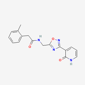 molecular formula C17H16N4O3 B2779453 N-((3-(2-oxo-1,2-dihydropyridin-3-yl)-1,2,4-oxadiazol-5-yl)methyl)-2-(o-tolyl)acetamide CAS No. 2034350-63-3