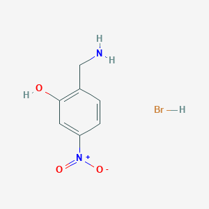 molecular formula C7H9BrN2O3 B2779455 2-(Aminomethyl)-5-nitrophenol;hydrobromide CAS No. 2411218-52-3