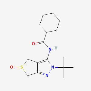 N-(2-(tert-butyl)-5-oxido-4,6-dihydro-2H-thieno[3,4-c]pyrazol-3-yl)cyclohexanecarboxamide