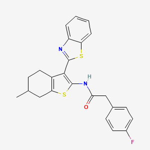 molecular formula C24H21FN2OS2 B2779467 N-(3-(苯并[d]噻唑-2-基)-6-甲基-4,5,6,7-四氢苯并[b]噻吩-2-基)-2-(4-氟苯基)乙酰胺 CAS No. 922700-60-5