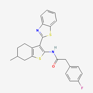 N-(3-(benzo[d]thiazol-2-yl)-6-methyl-4,5,6,7-tetrahydrobenzo[b]thiophen-2-yl)-2-(4-fluorophenyl)acetamide