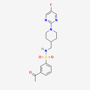 3-acetyl-N-{[1-(5-fluoropyrimidin-2-yl)piperidin-4-yl]methyl}benzene-1-sulfonamide