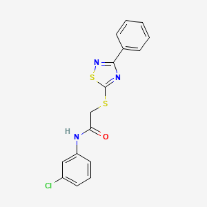 molecular formula C16H12ClN3OS2 B2779485 N-(3-chlorophenyl)-2-((3-phenyl-1,2,4-thiadiazol-5-yl)thio)acetamide CAS No. 864856-04-2