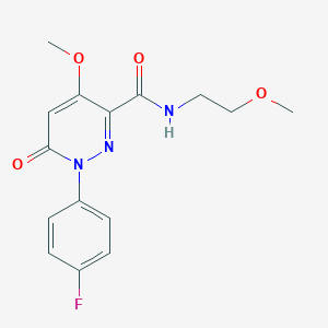 molecular formula C15H16FN3O4 B2779491 1-(4-fluorophenyl)-4-methoxy-N-(2-methoxyethyl)-6-oxopyridazine-3-carboxamide CAS No. 921539-10-8